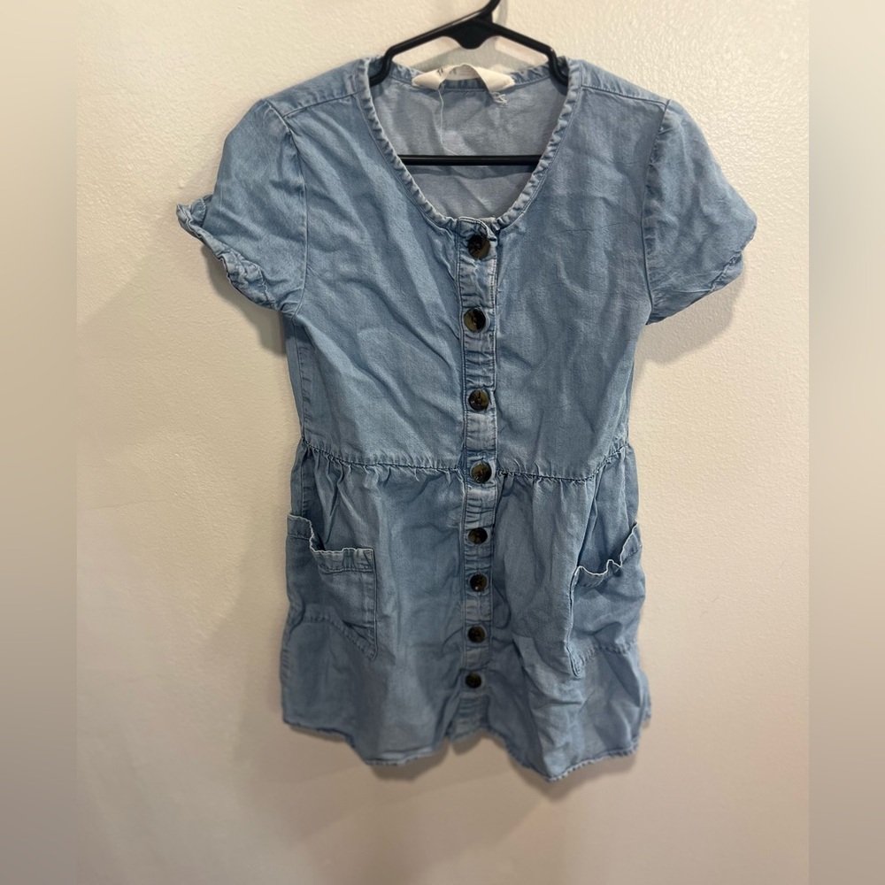 Girls Jean Button Up Dress